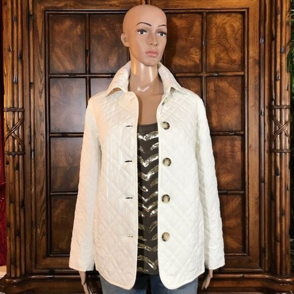 Chico's Ecru Quilted Jacket - Picture 1 of 14